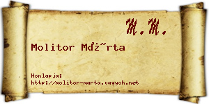 Molitor Márta névjegykártya