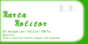 marta molitor business card